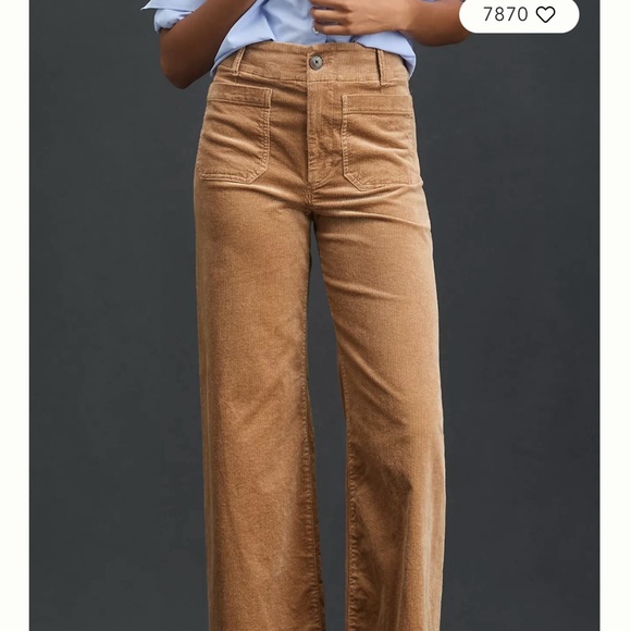 Maeve Corduroy Wide Leg Pants. NWT. Size 27. Colour: Camel - Picture 2 of 7